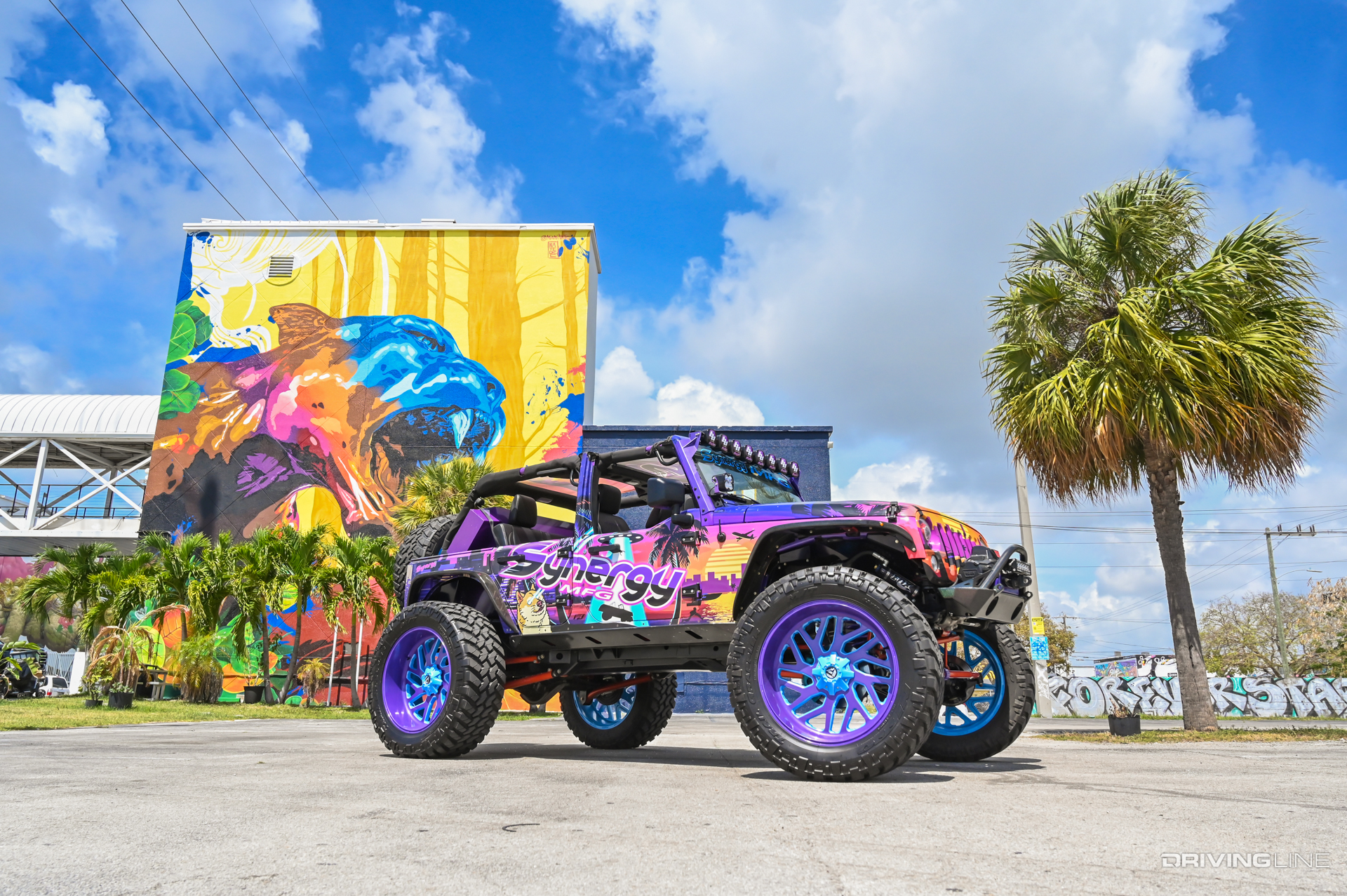 Jeep JK built by Synergy MFG passenger side in Miami Beach
