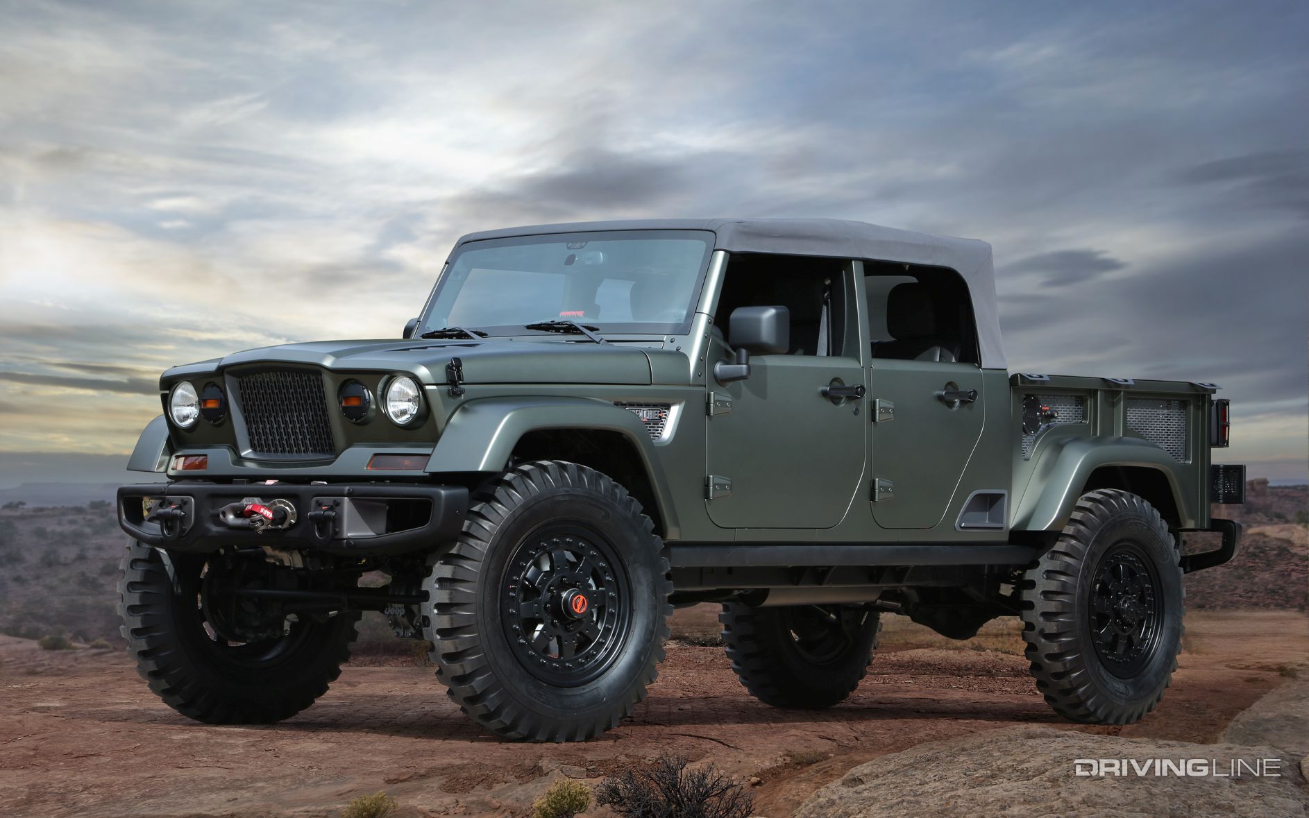 Tactical Green Jeep Crew Chief 715 Concept Vehicle Pickup 2016 EJS Moab