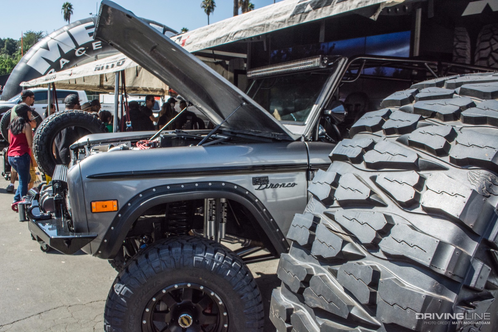 Bronco inside Nitto Tire's booth at the Off Road Expo