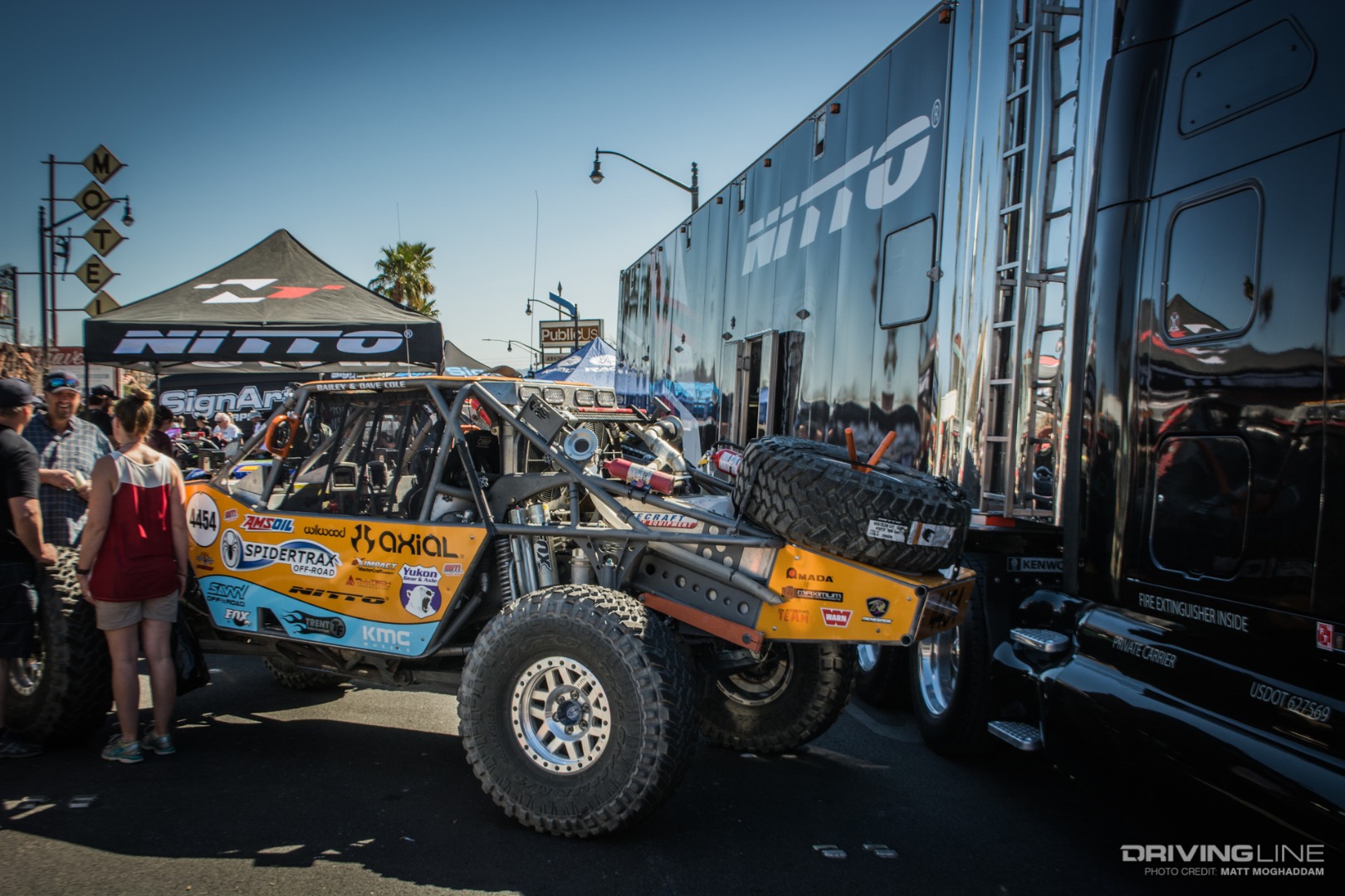 Bailey Cole's Ultra4 car at the Nitto Tire booth