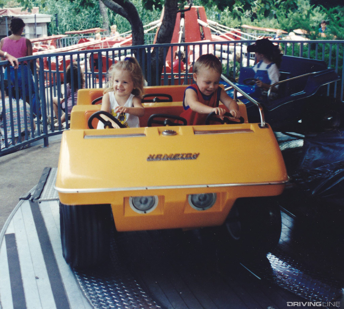 Collete Davis childhood photo merry go round car