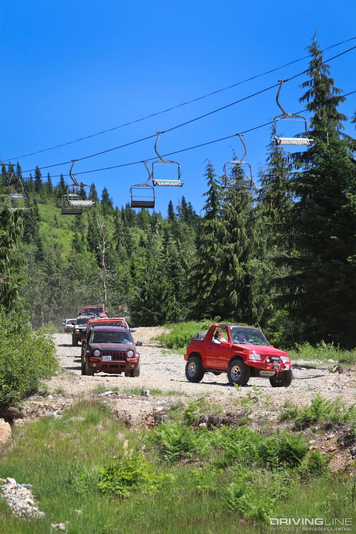 Various 4x4 vehicles off-roading