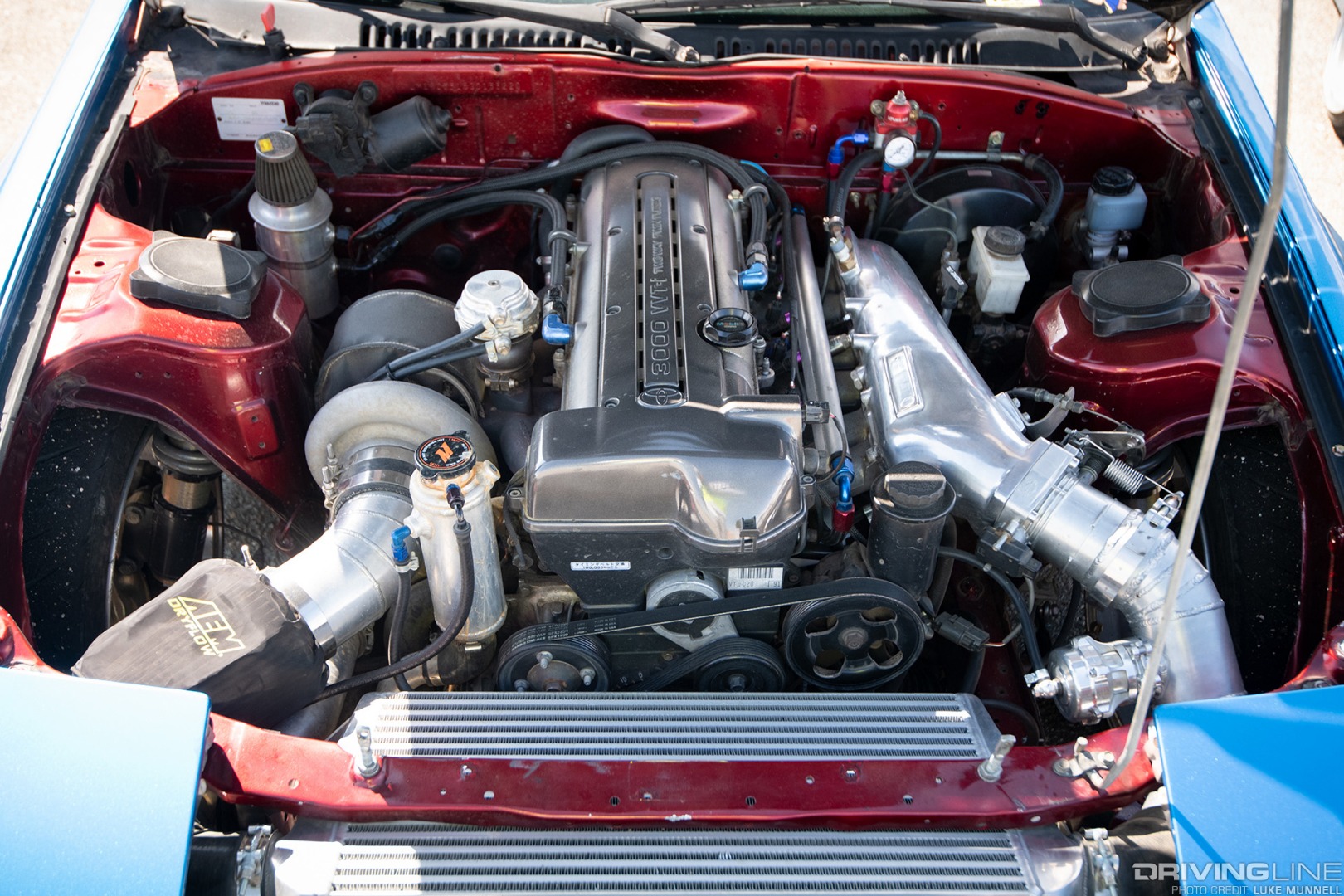 Jimmy Up Matsuri Mac Cruz FC3S Mazda RX-7 2JZ-GTE engine bay