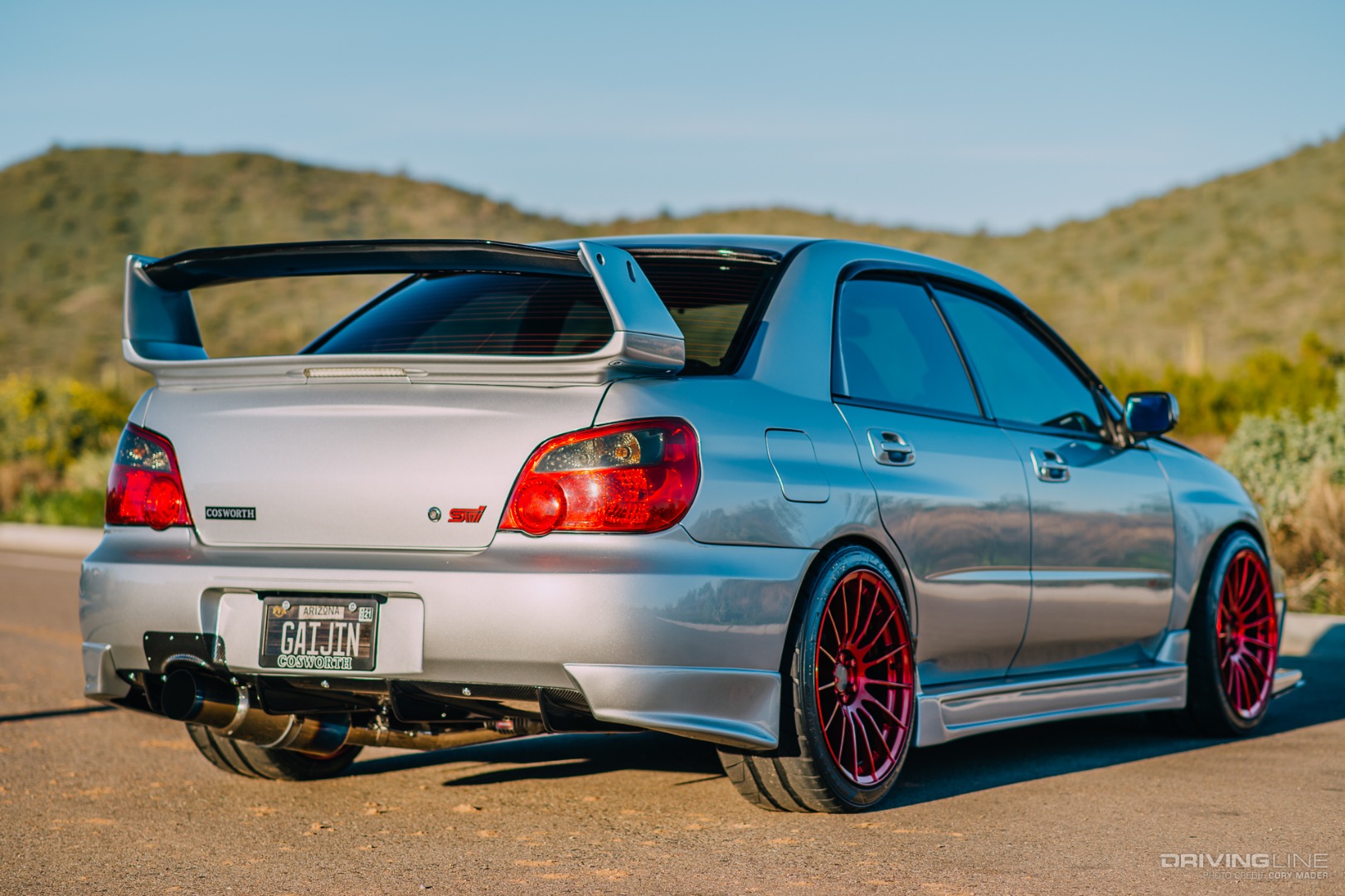 Subaru Impreza STI Cosworth on Nitto NT05 - Rear 3/4 view