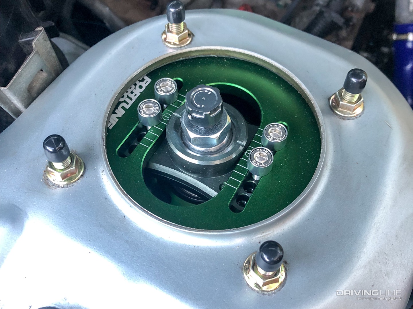 Fortune Auto Coilovers, top view.