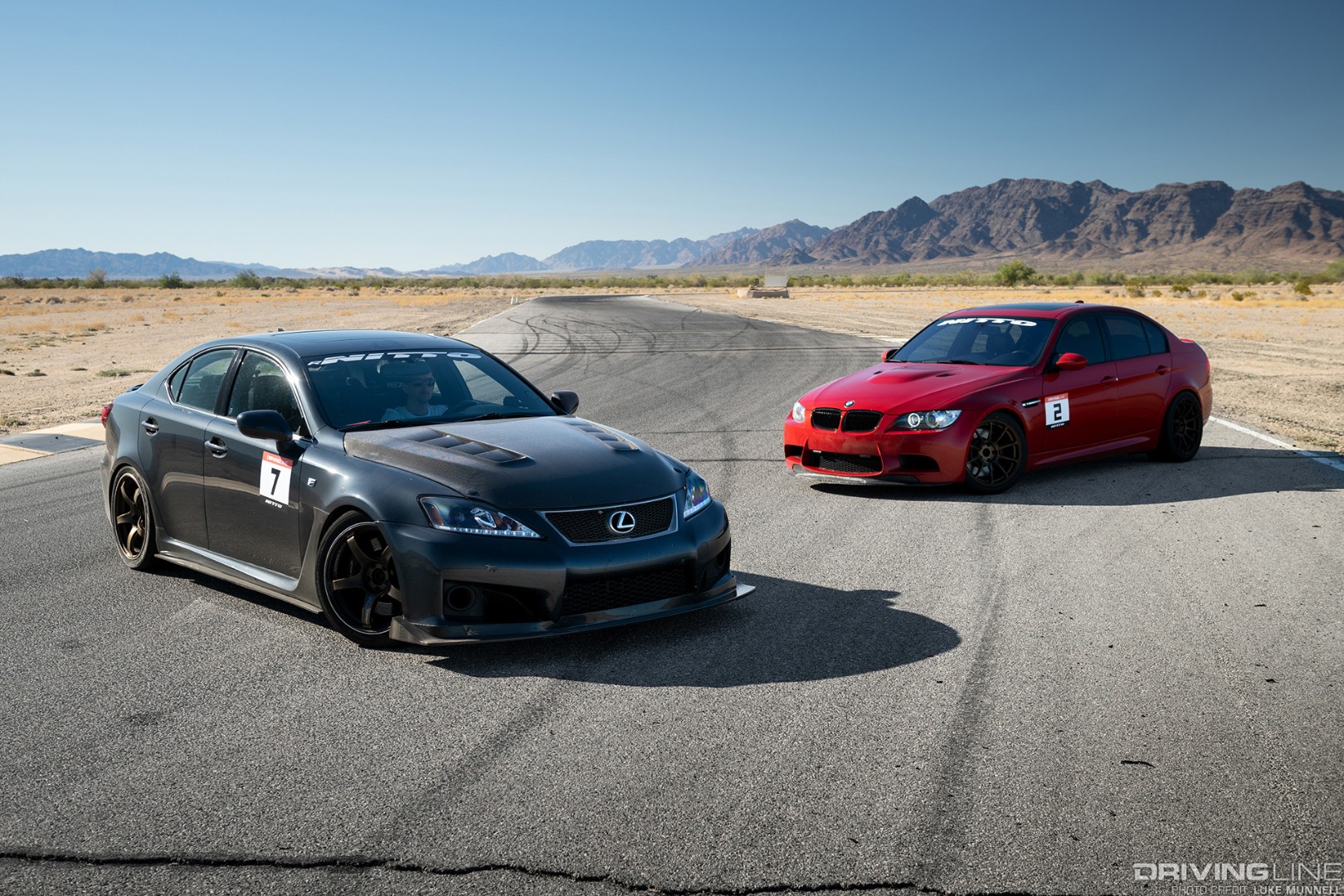 Lexus IS-F and BMW E90 M3 at Chuckwala Raceway