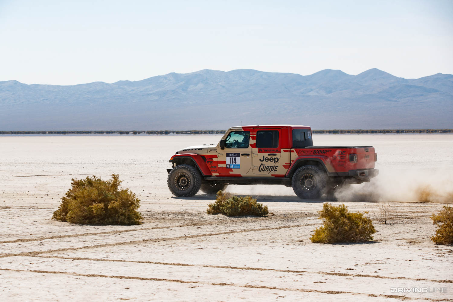 Ali Currie's Jeep Gladiator at 2020 Rebelle Rally on salt flats