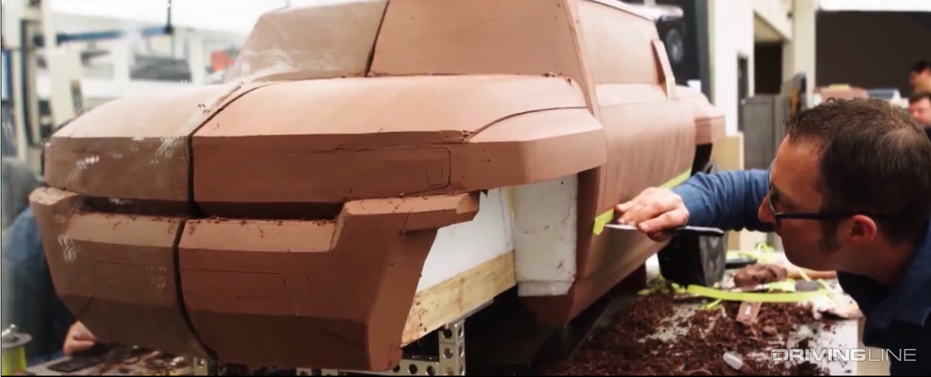 Hummer EV Clay Model with Artist Working