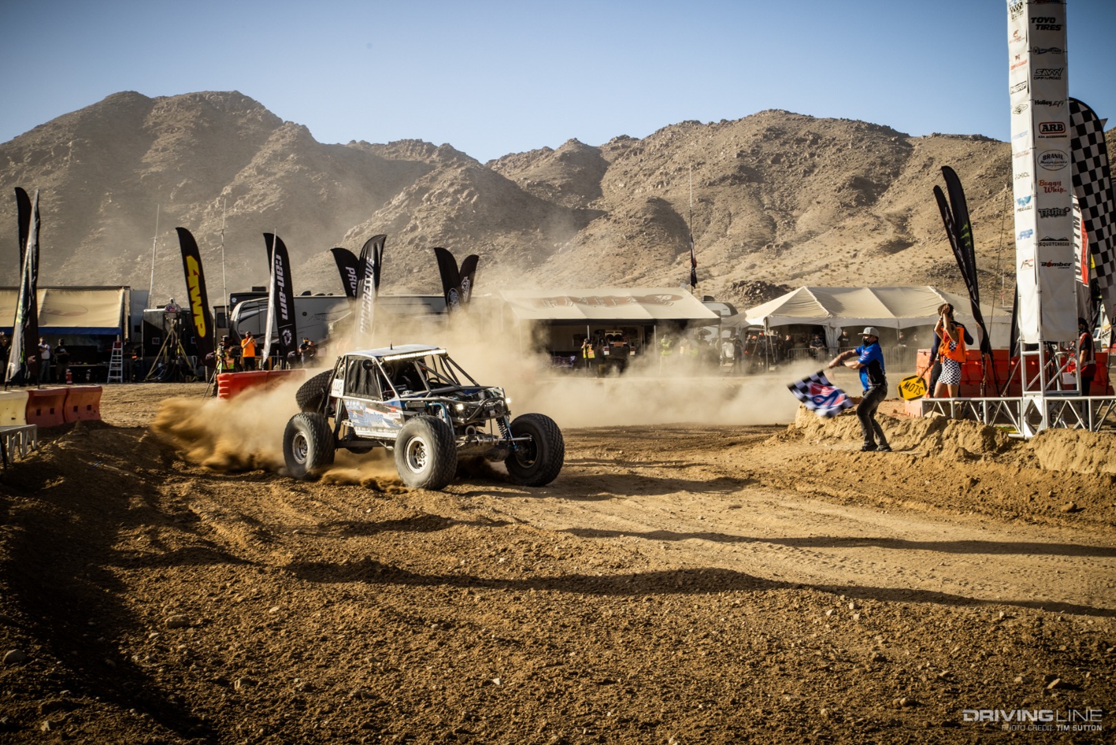 Randy Slawson crossing the finish line