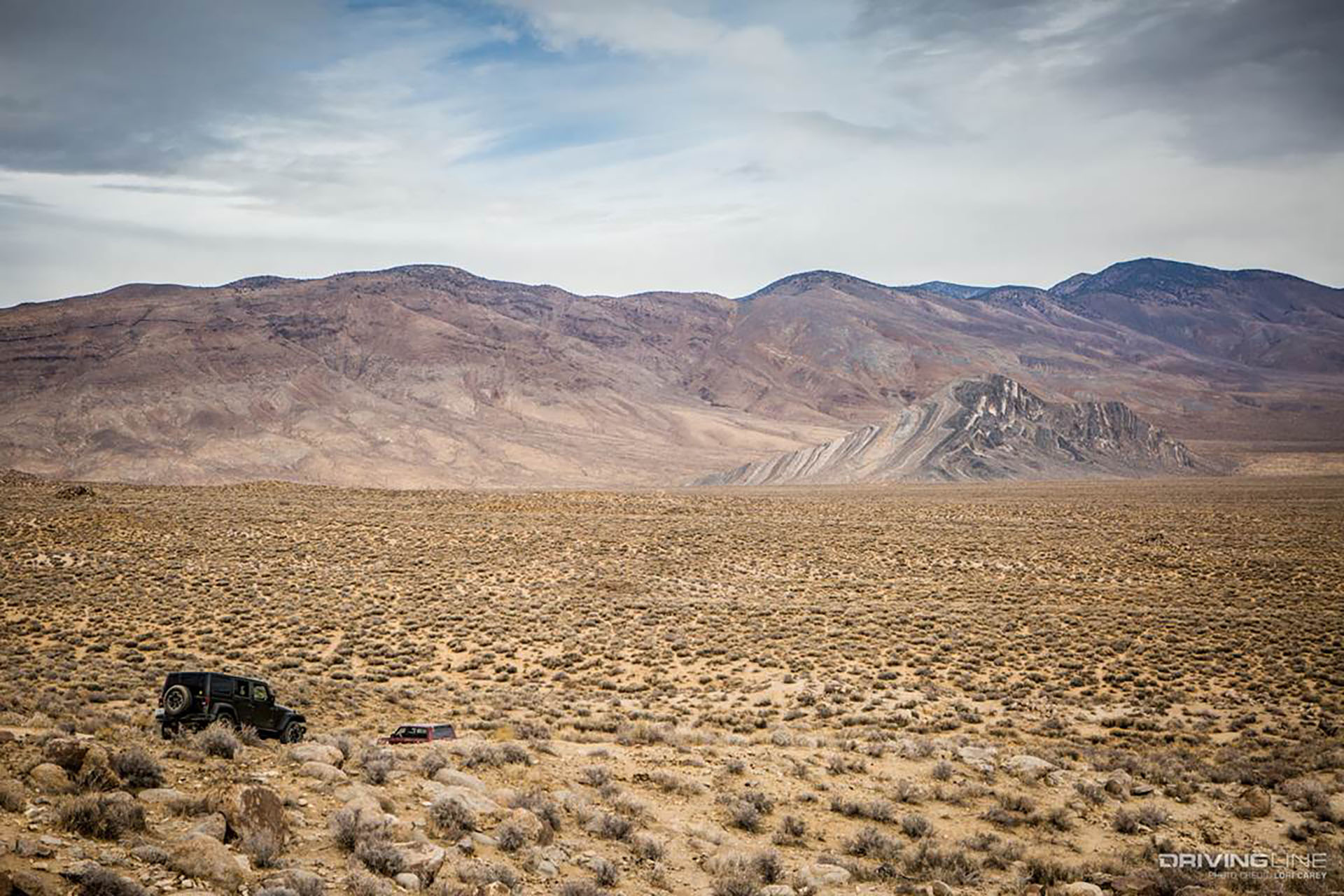 Jeep off-roading in desert