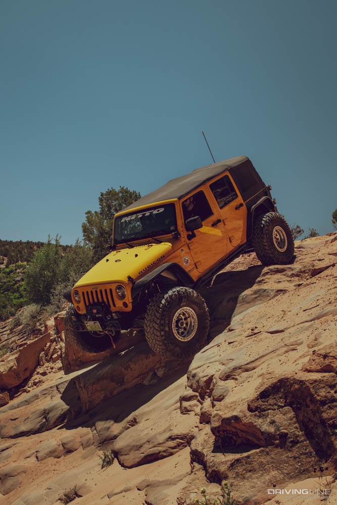 On the Trail Hog Canyon Jeep on a rocky path