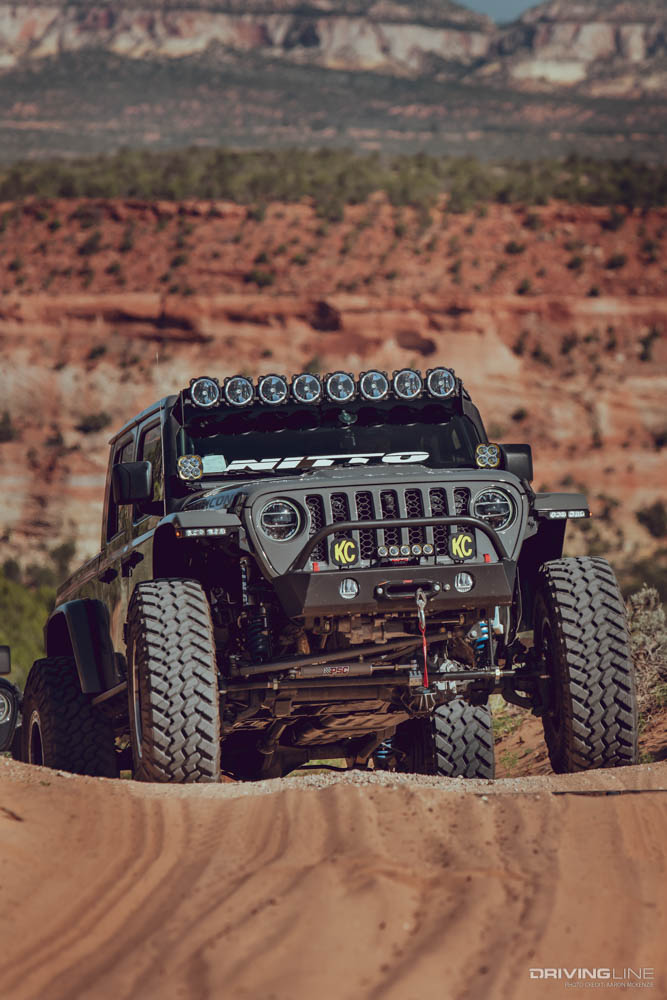 Nitto Trail Grappler equipped Jeep on sand