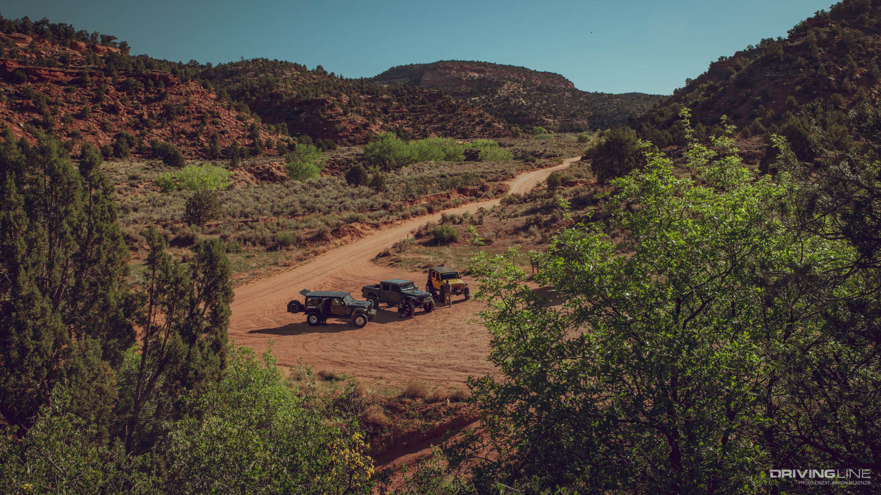 three EVO modified Jeeps in Hog Canyon OHV area