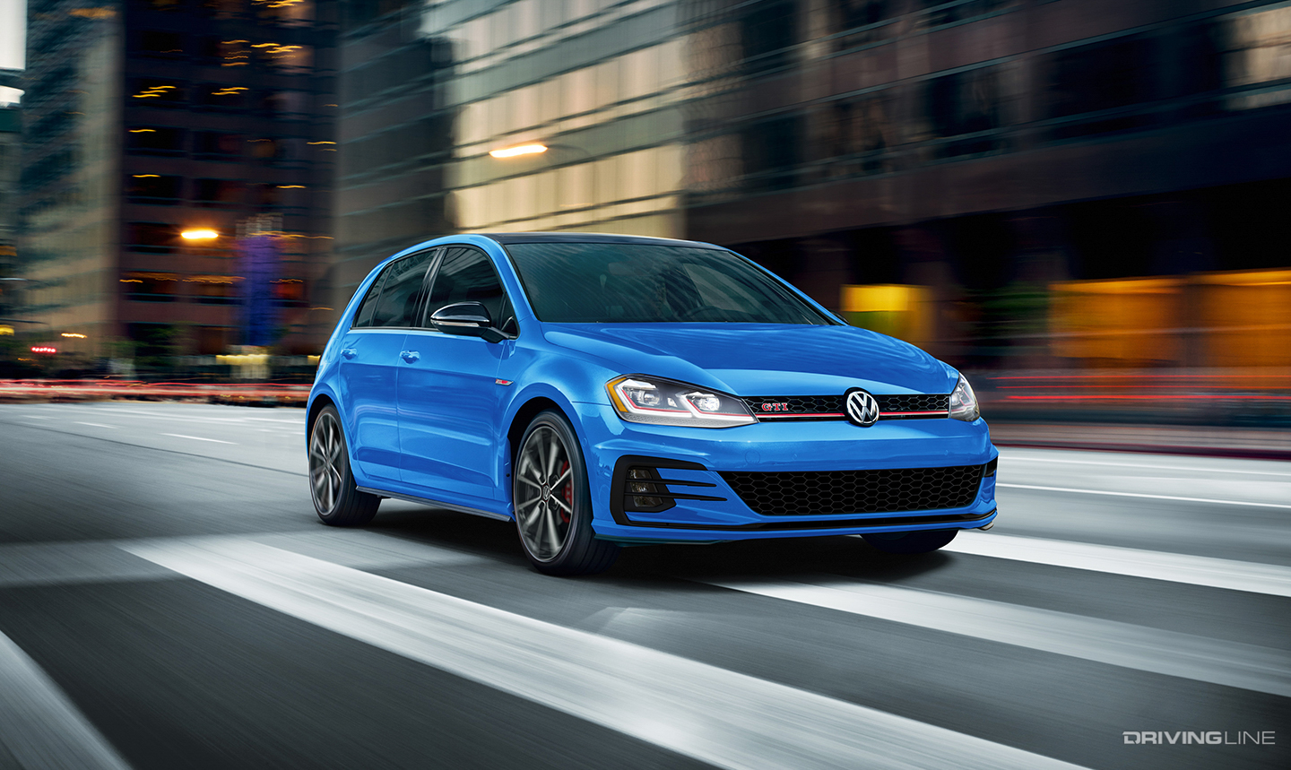 VW Golf GTI driving in the city