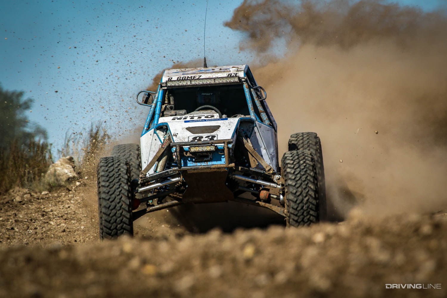 Raul Gomez kicking up dirt