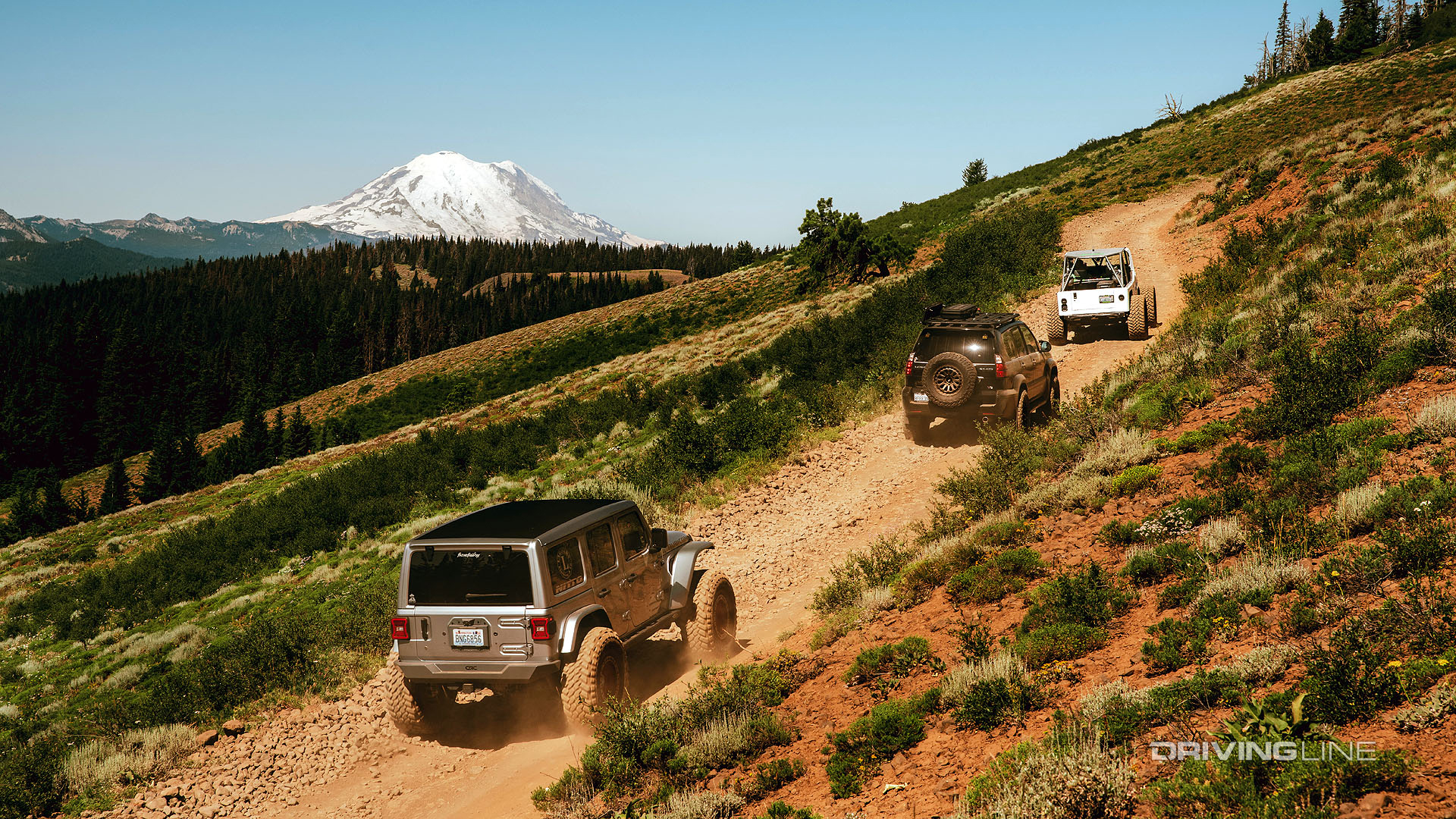 off roading Naches Trail System in a Jeep