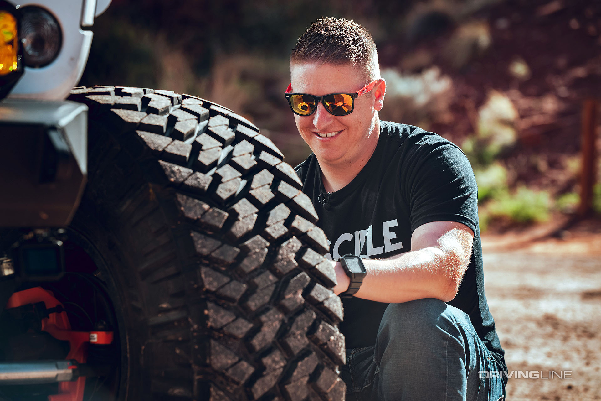 checking air pressure on a nitto 38 inch trail grappler