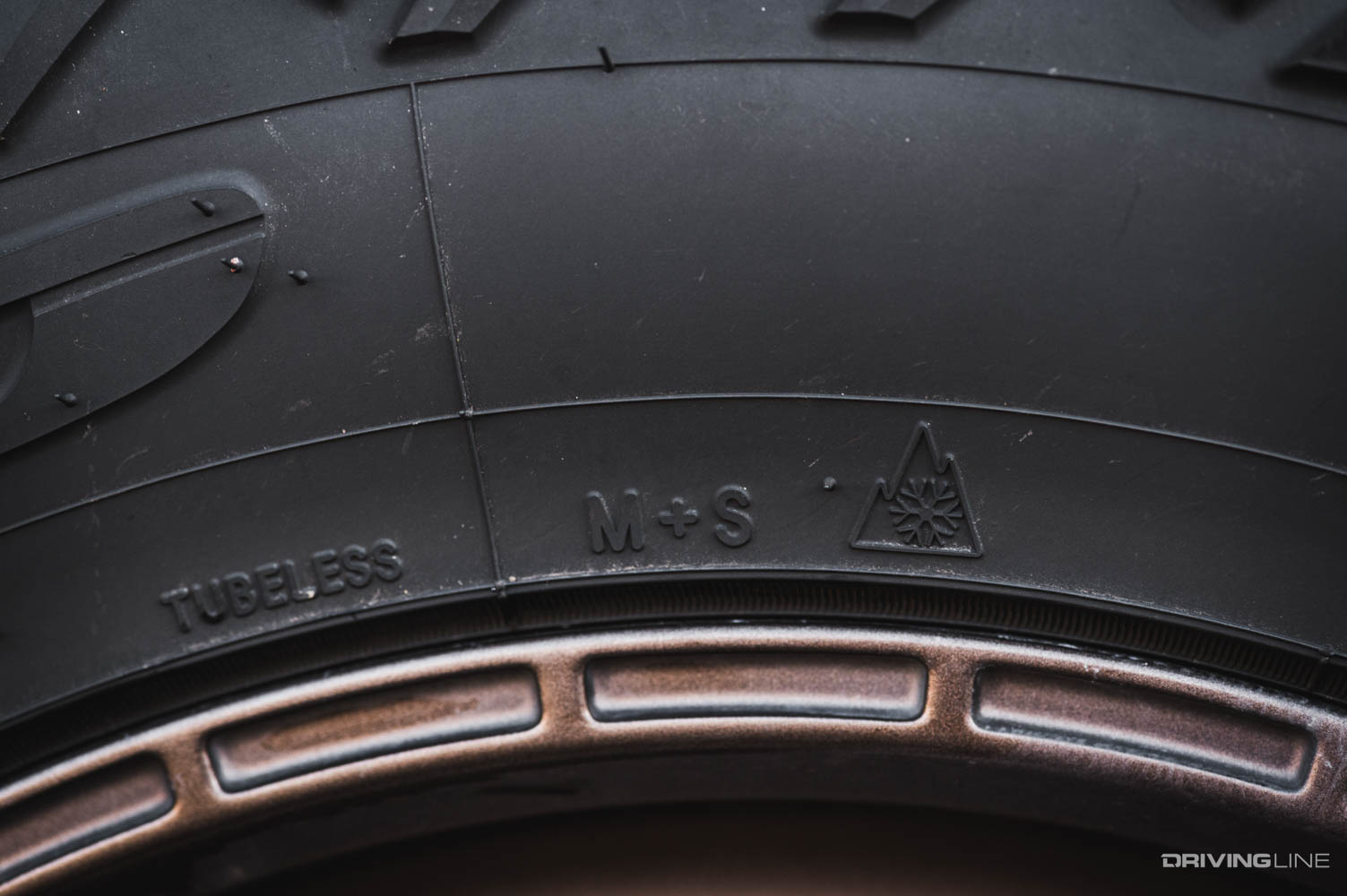 3 PEak Mountain snowflake symbol on sidewall of Nomad Grappler A/T crossover  tire