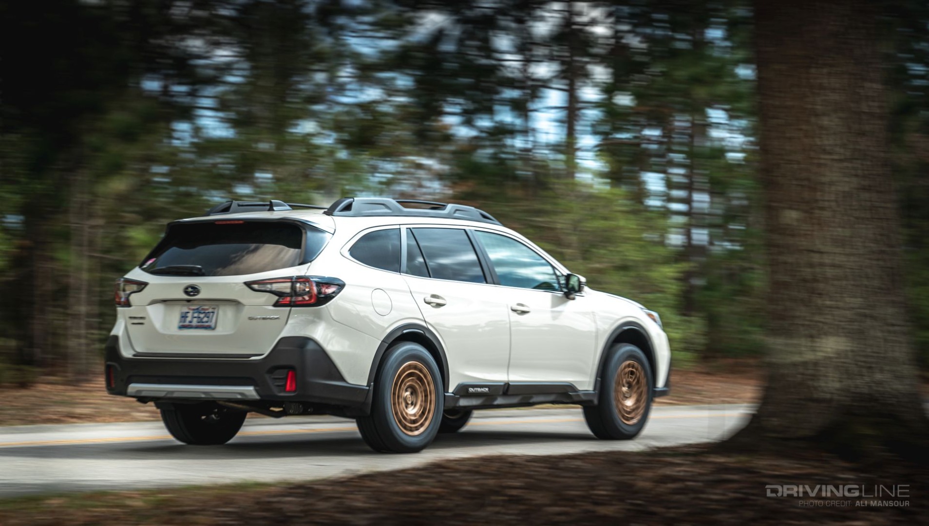 2020 Subaru Outback driving on Nitto Nomad Grappler Review