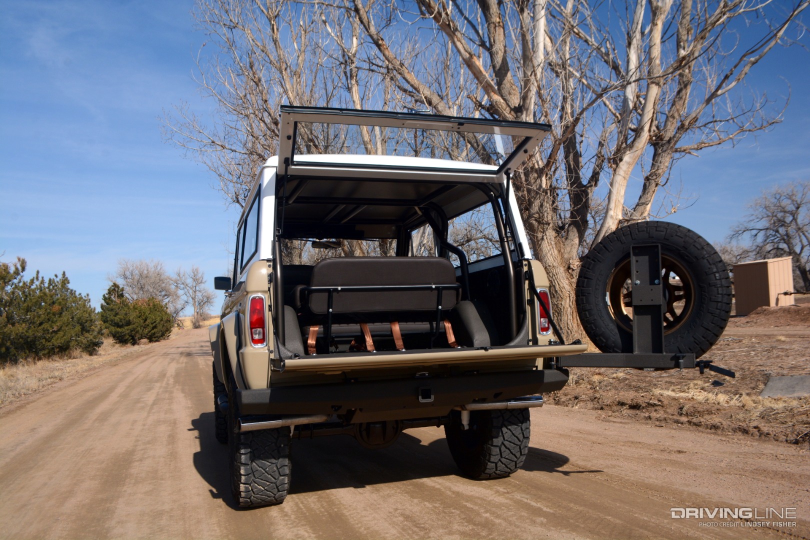1974 Ford Bronco Rear End with Rear Tailgate Open