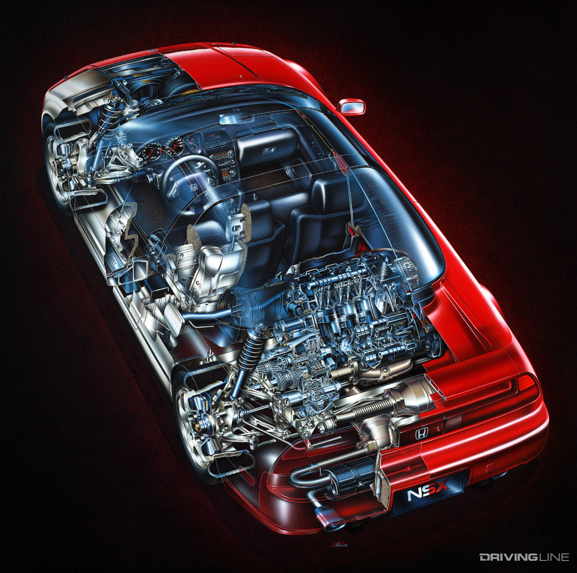 Honda NSX Cut Away Drawing