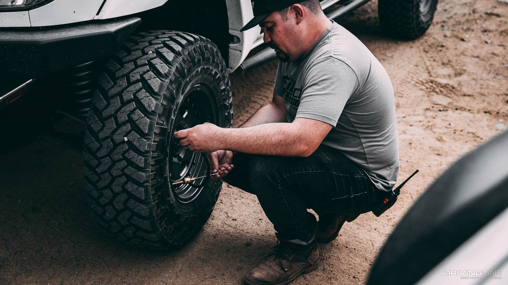 Checking tire pressure
