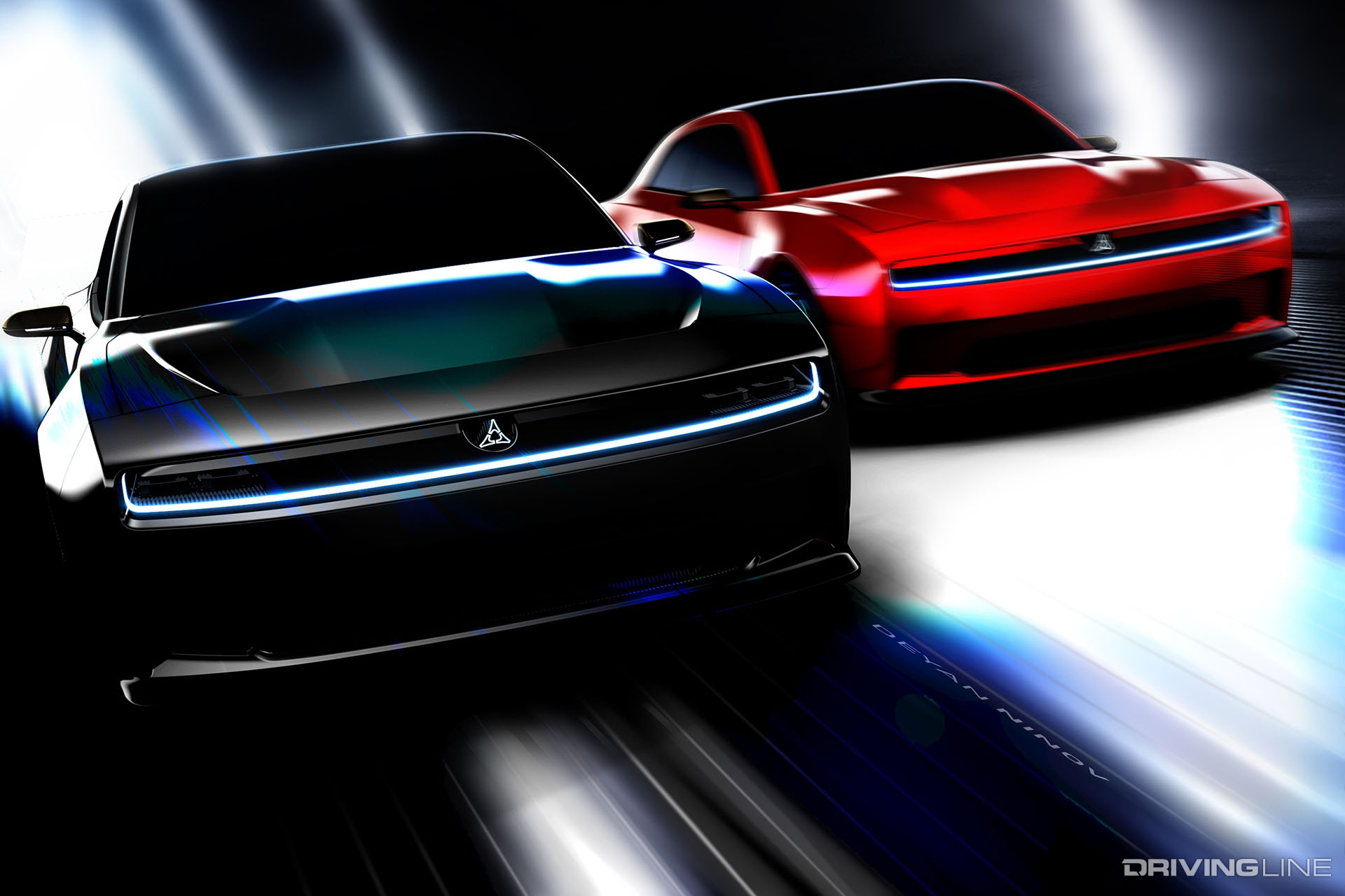 Dodge Charger EV Concept Black and Red