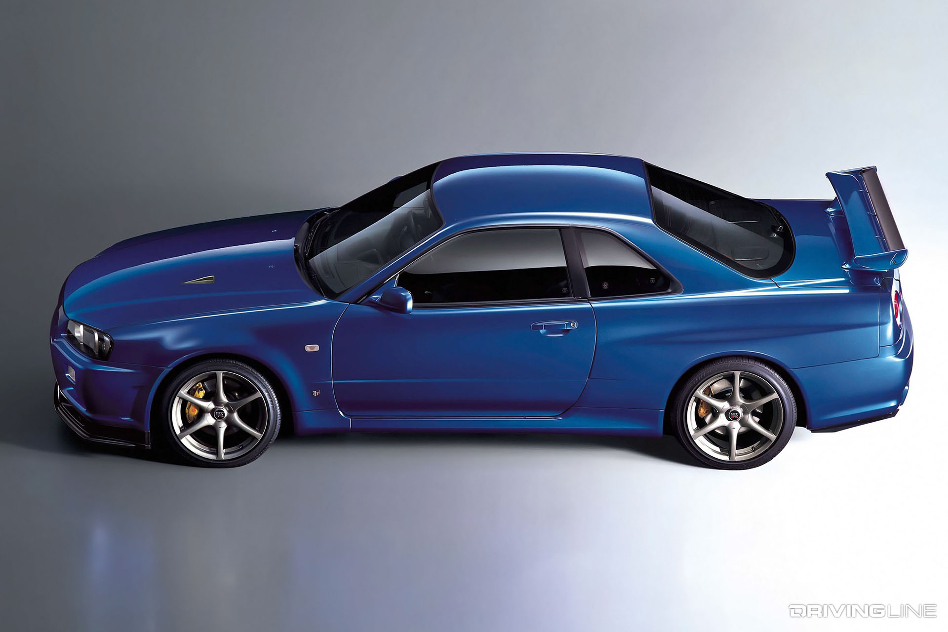Nissan Skyline R34 GT-R Blue Side View