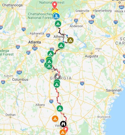 Georgia Adventure Trail Map