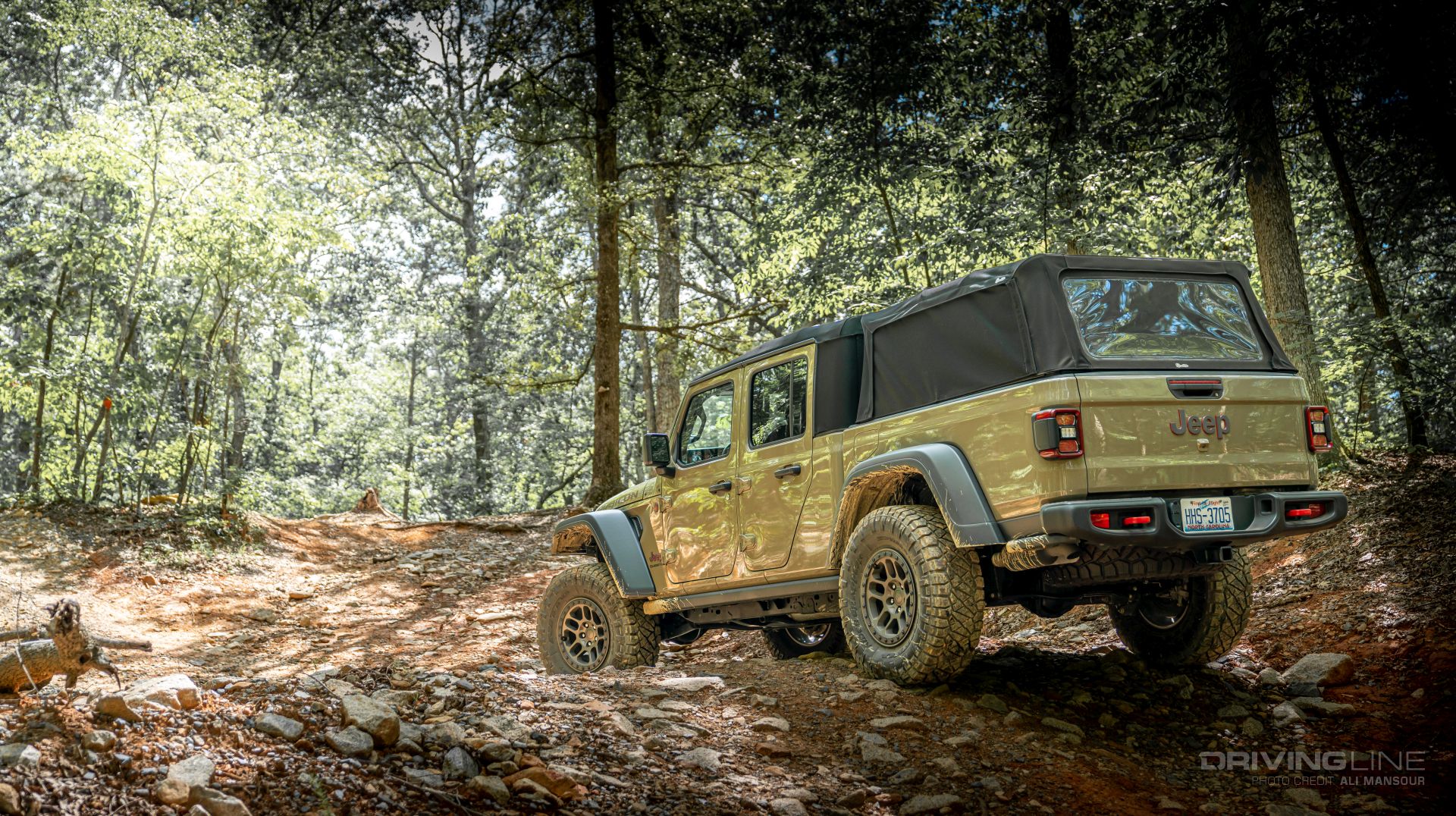 Jeep Gladiator Bestop Supertop For Trucks 2 Bed Cover exploring off-road trail