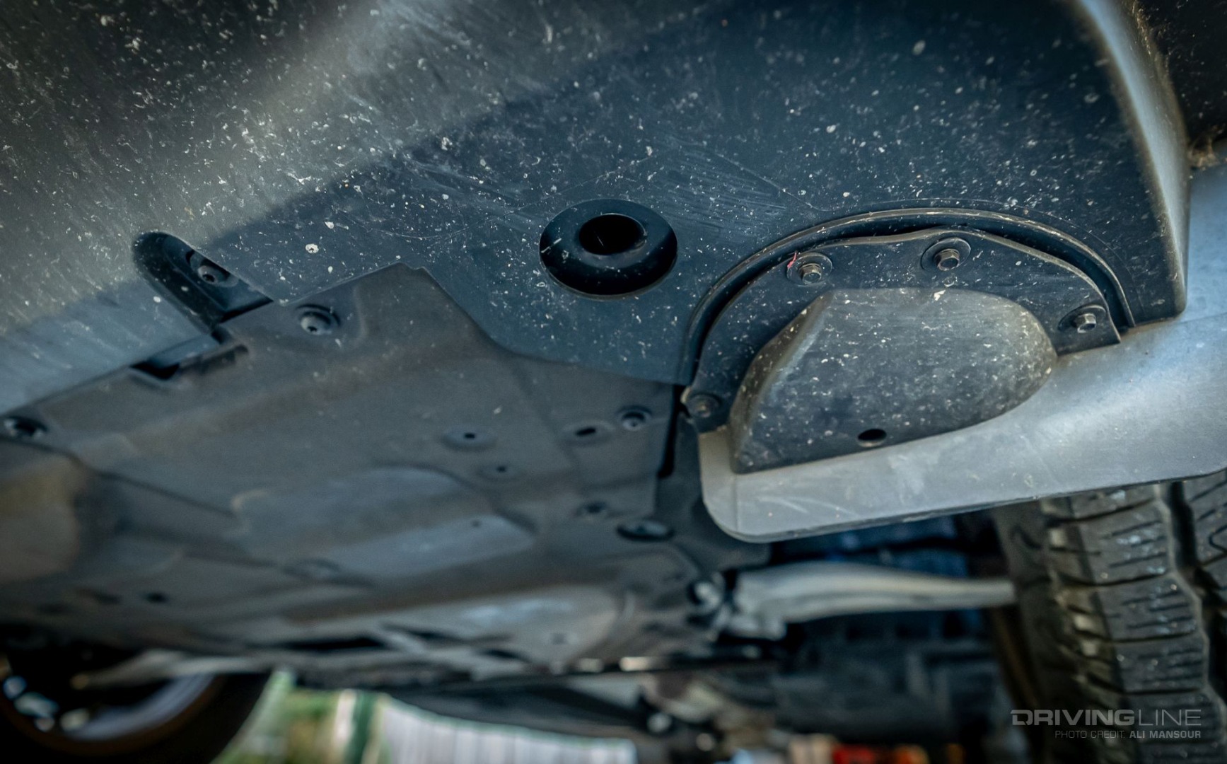 2022 Ford Maverick Hybrid XL Overland undercarriage detail