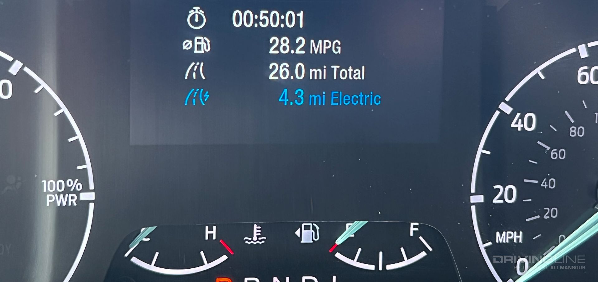 Mileage digital display on 2022 Ford Maverick XL Hybrid
