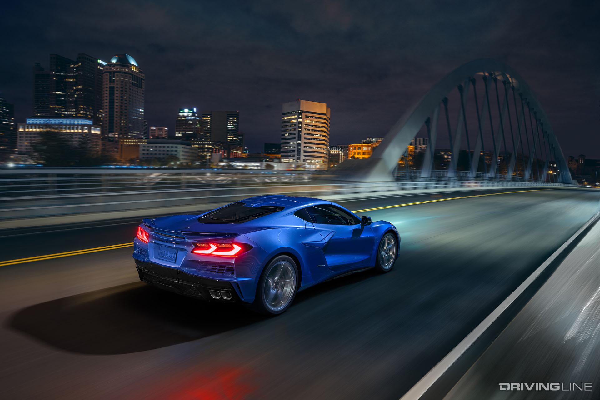C8 Corvette E-Ray on Bridge