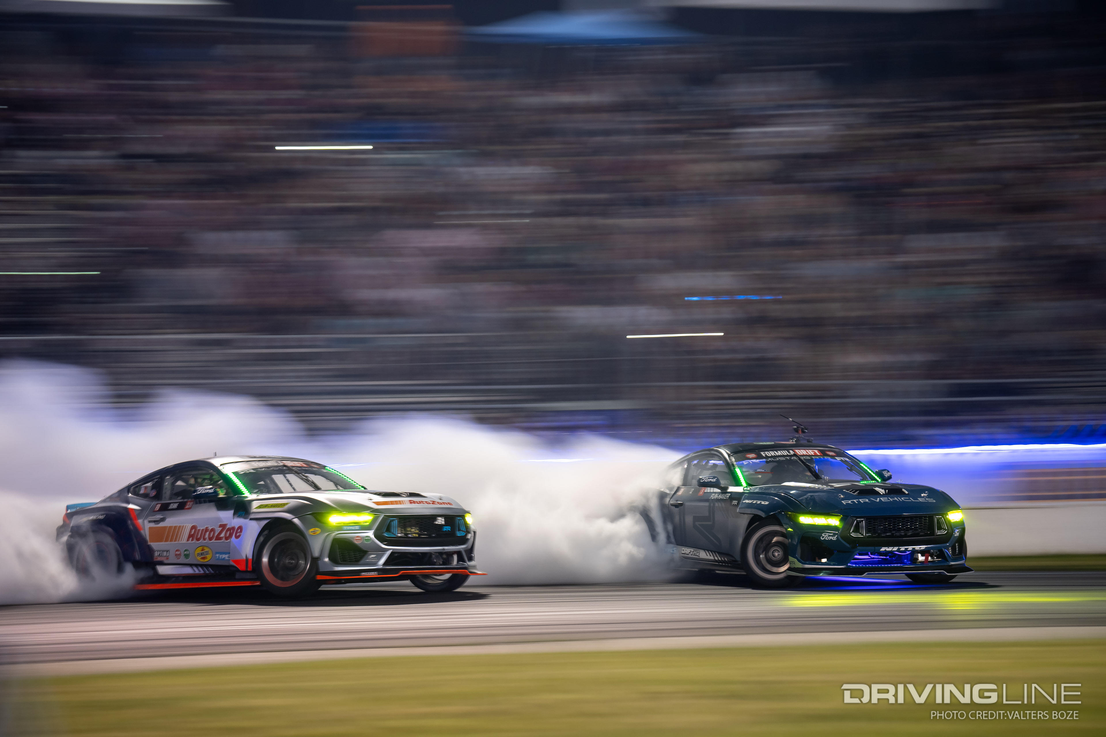 James Deane tandem drifting against Adam LZ at 2023 Formula Drift New Jersey Englishtown Raceway