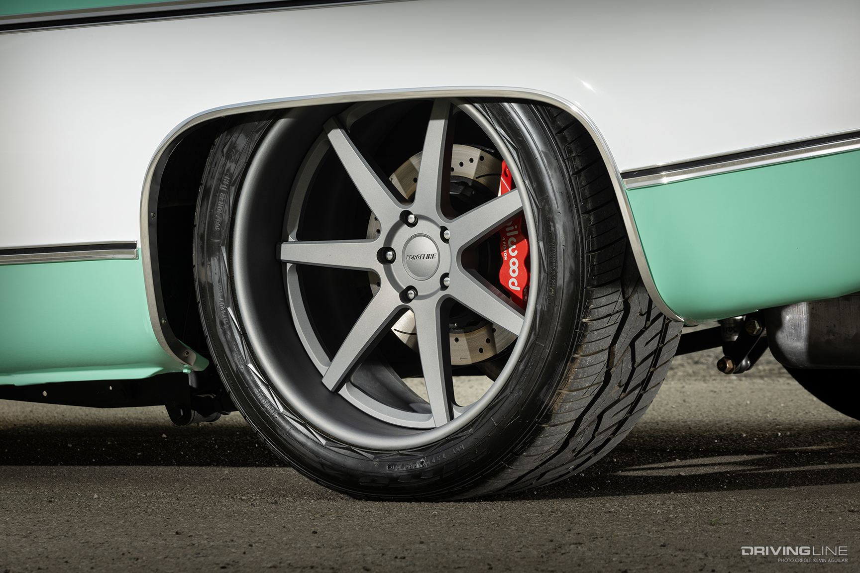 Nitto NT420V Tires and 22-inch Forgeline Wheels of Cody McKelvy's '78 GMC Jimmy Built by Hill's Hot Rods