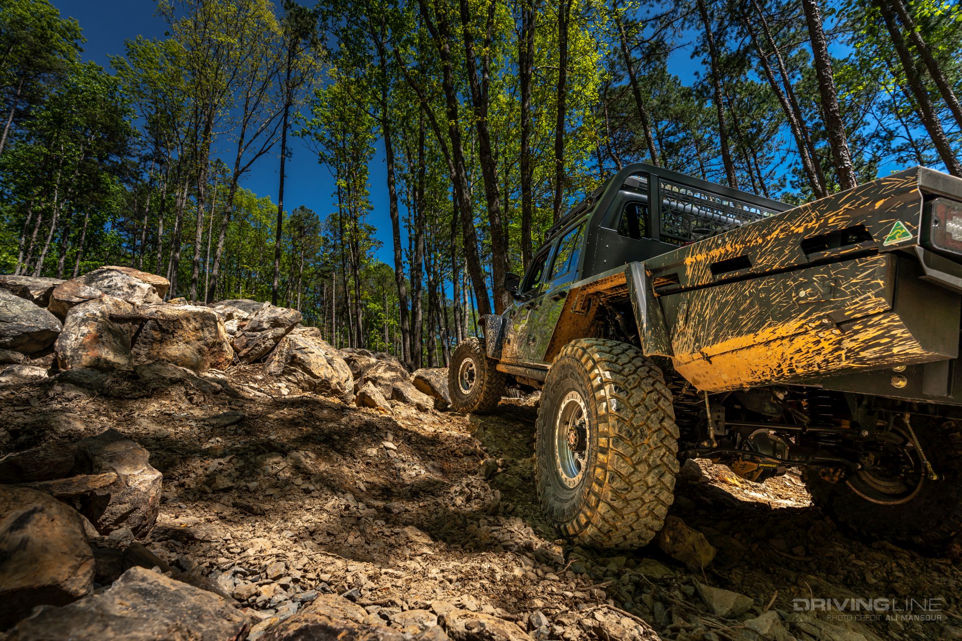 Off-Roading in Jeep Gladiator Rubicon on 40 Flatbed Tray Bed Conversion MITS Alloy