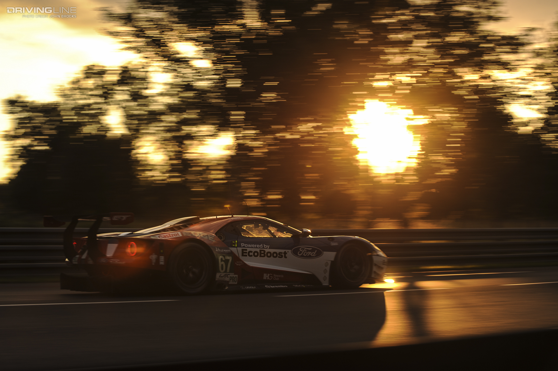 #67 Ford GT in sunset
