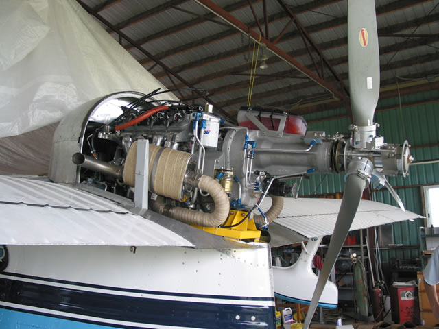 LS-powered airplane propeller view