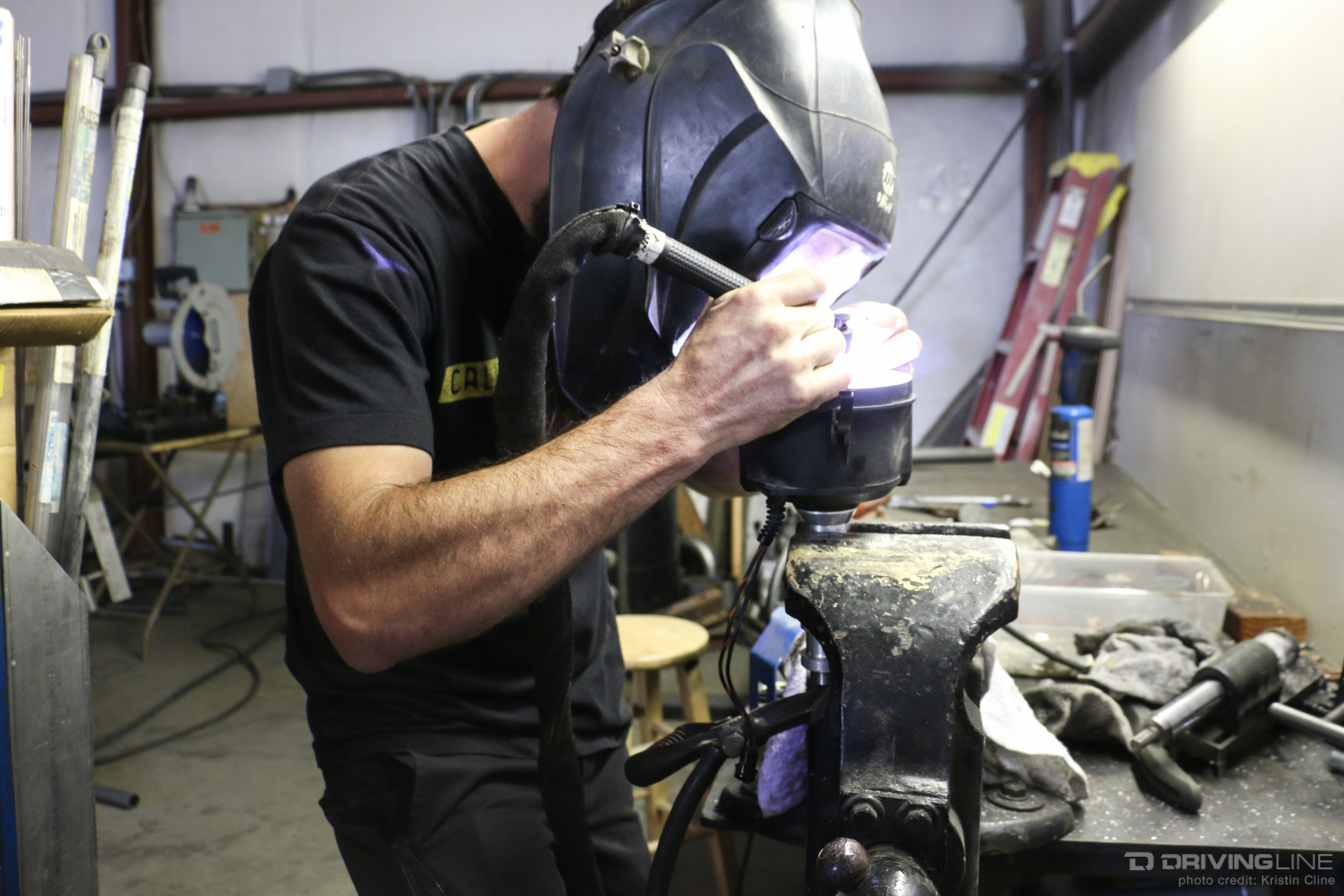 Aaron Kaufman Working in Garage
