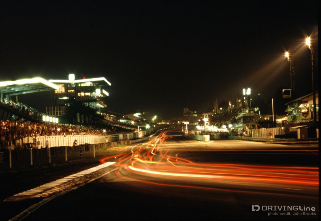 Pit Straight at night
