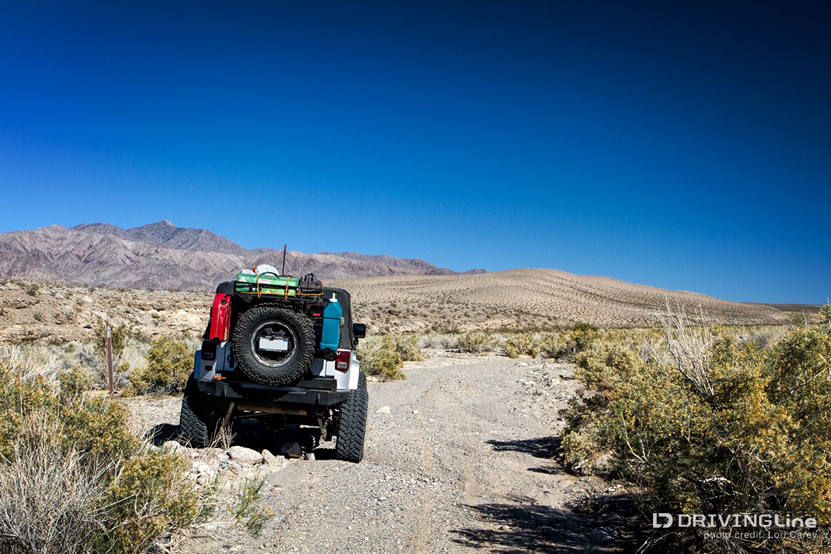 Jeep on cherrystem trail, eastern Mojave