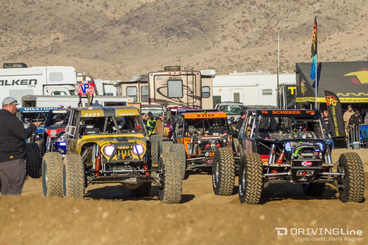 Ultra4 race cars lined up ready to race
