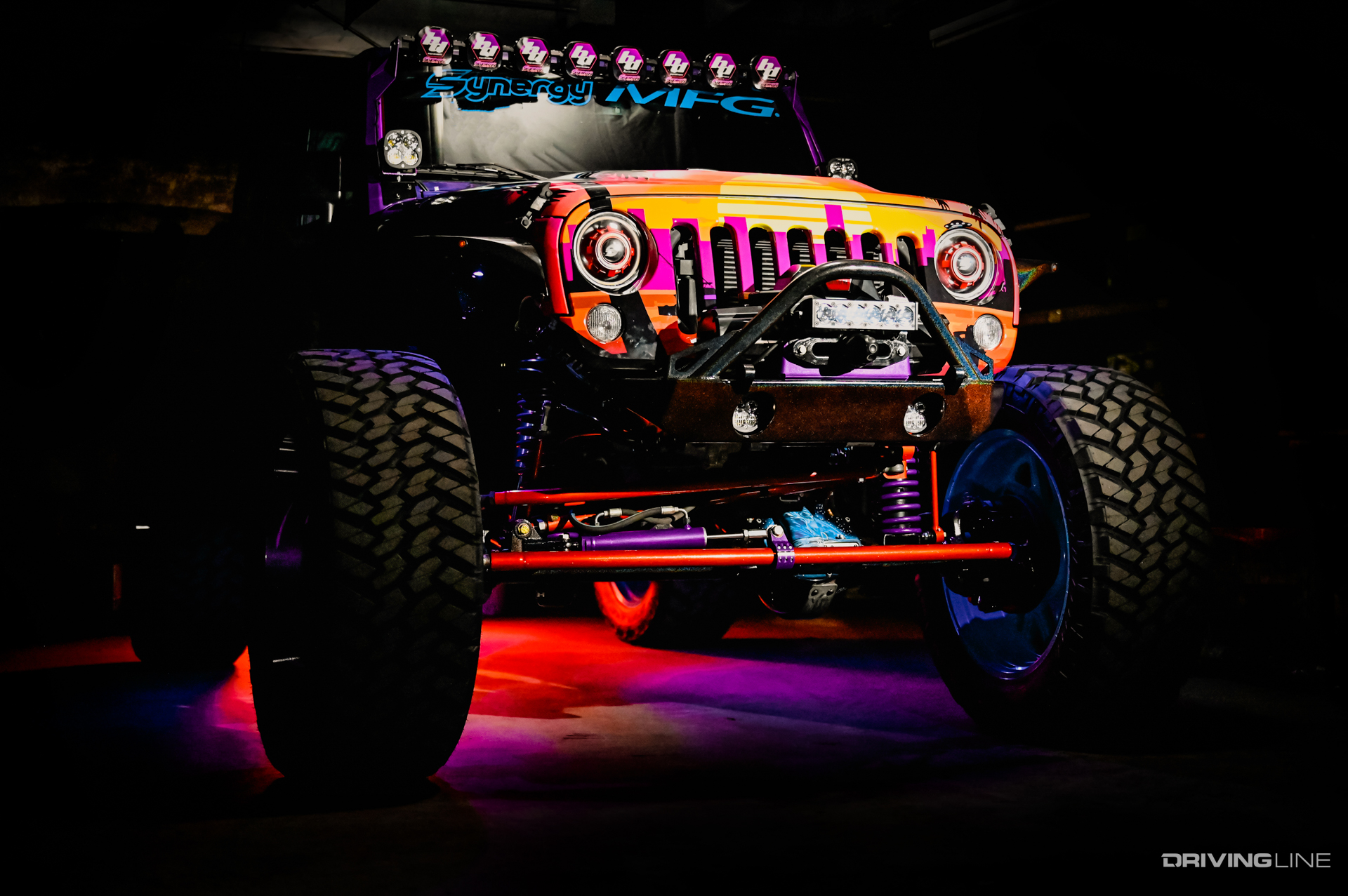 Jeep JK built by Synergy MFG front end dark photo