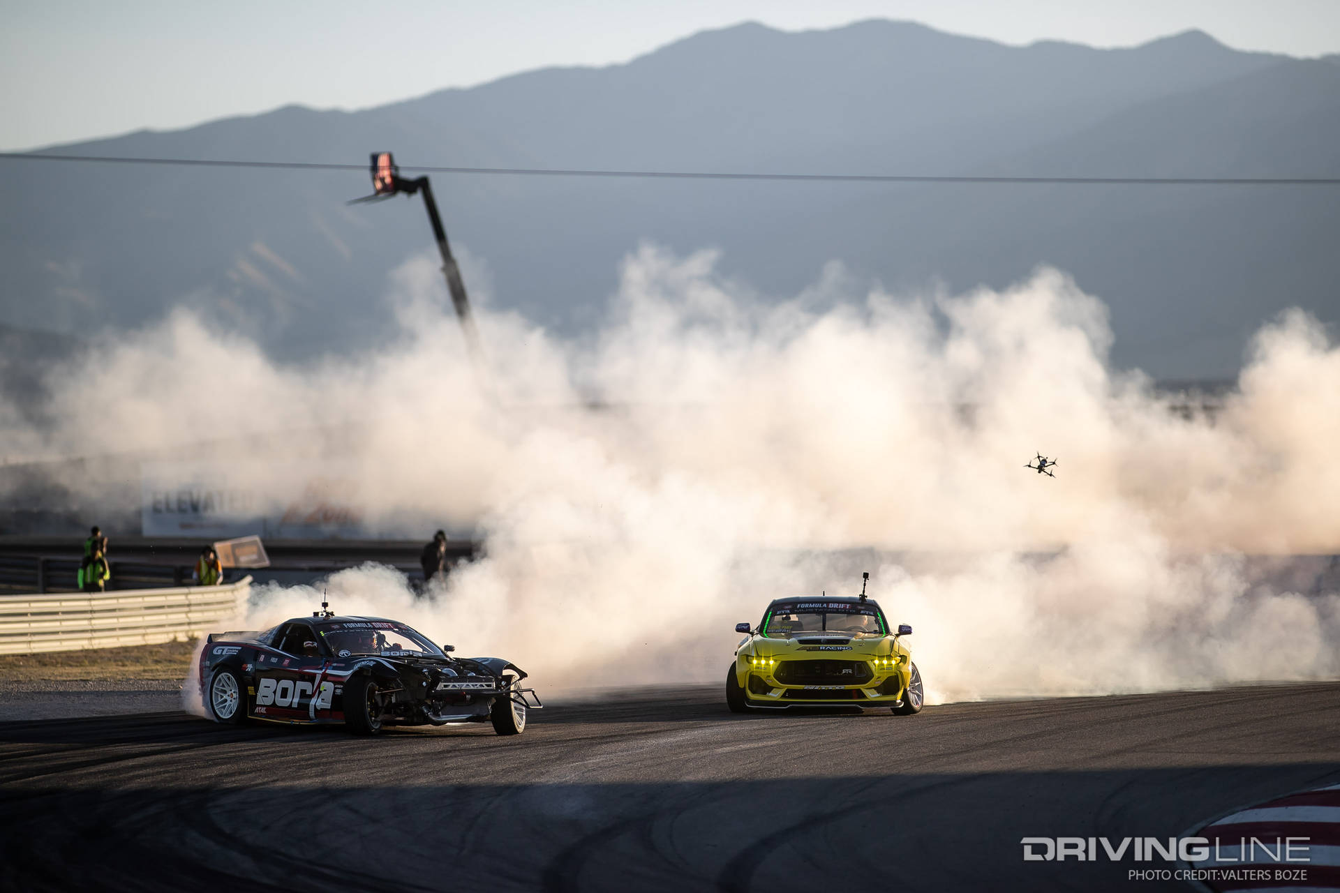 Matt Field tandem drifting against Chelsea DeNofa at 2023 Formula Drift Utah