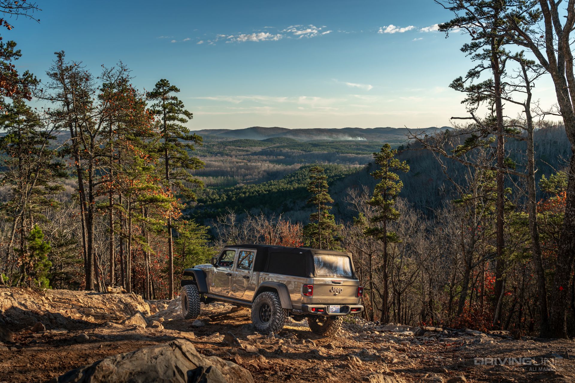 Jeep Gladiator Rubicon top of Daniel Trail in Uwharrie National Forest
