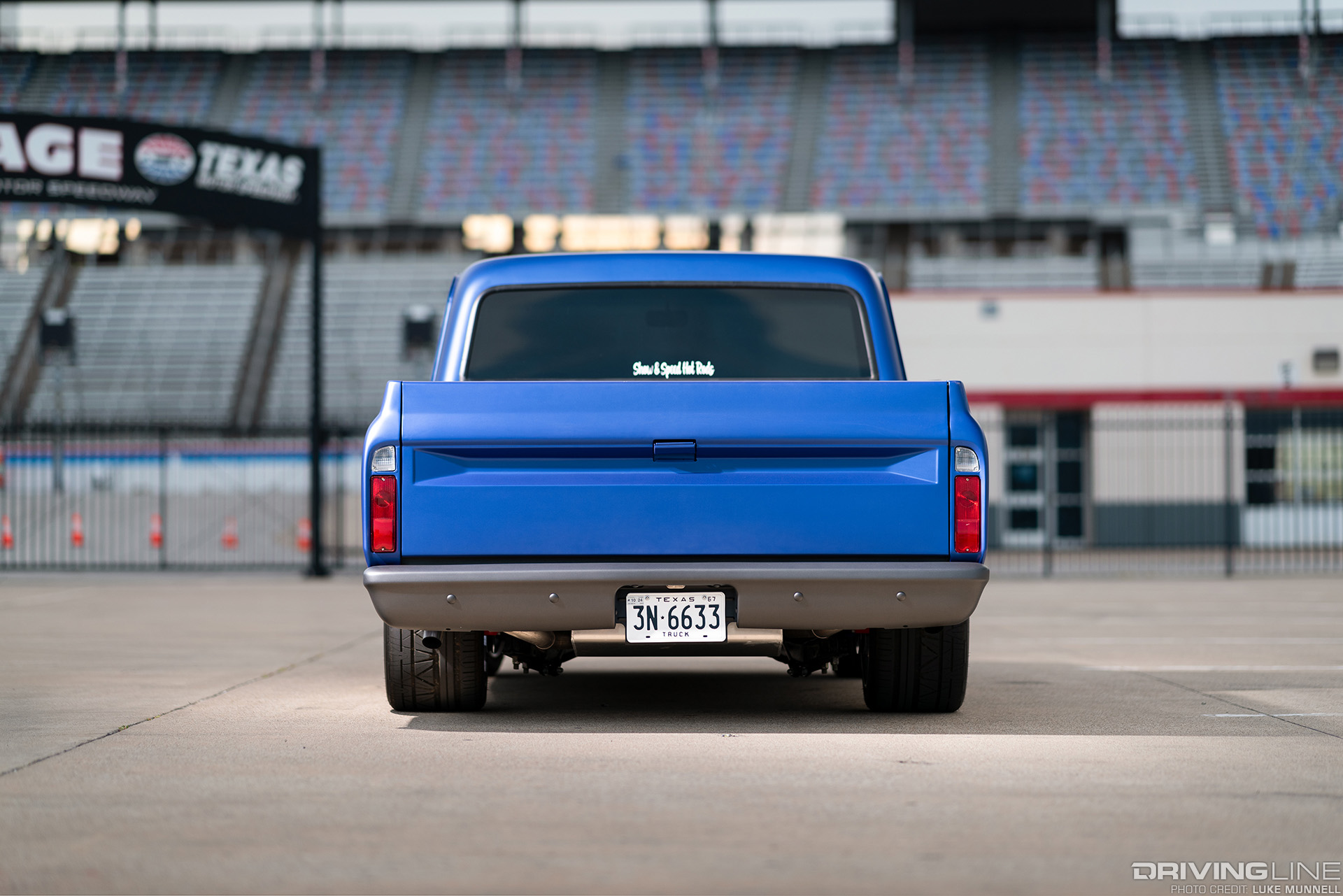 chevy silverado custom at racetrack