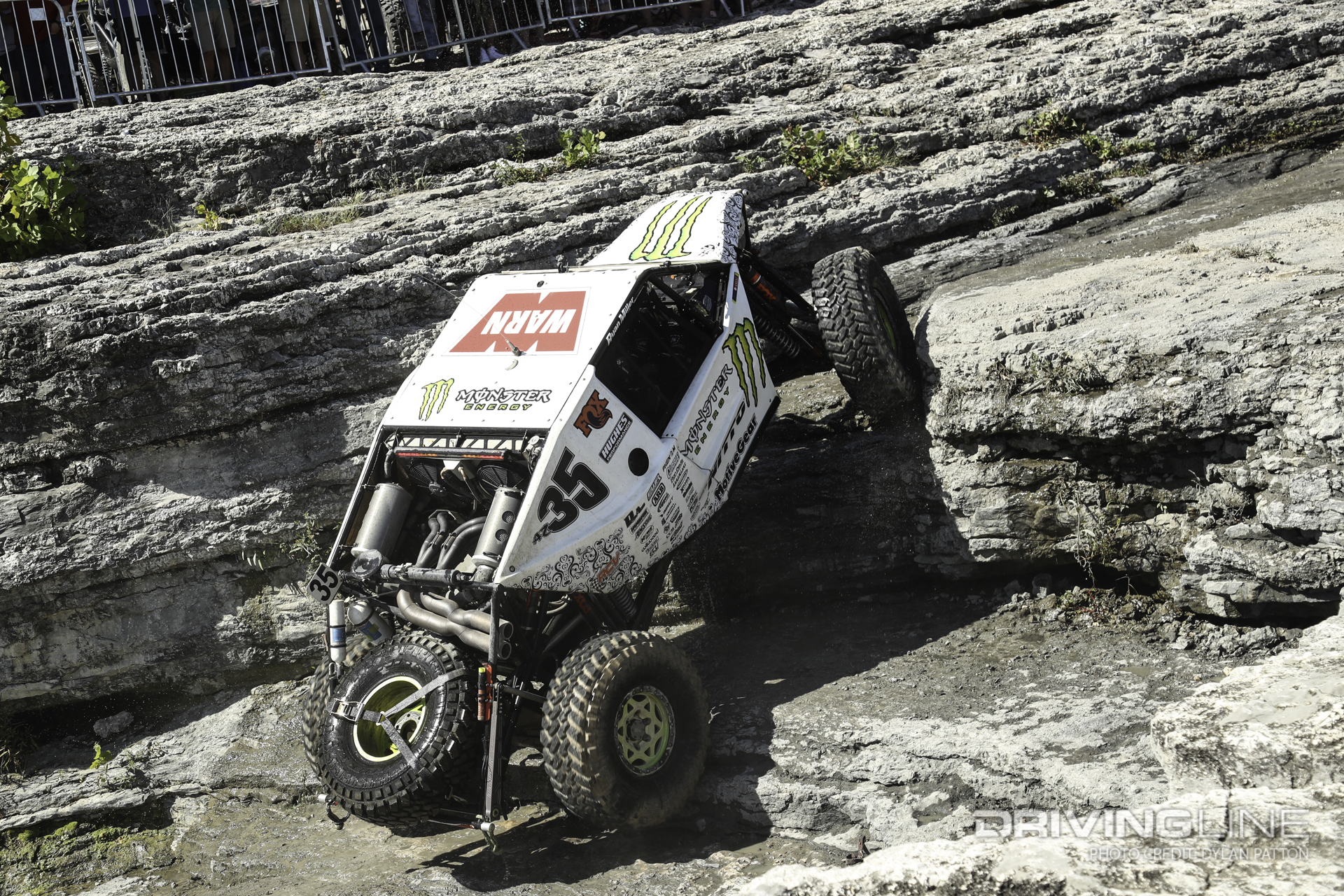 Bailey Campbell came in second in her white monster that was blasting though the rocks and woods