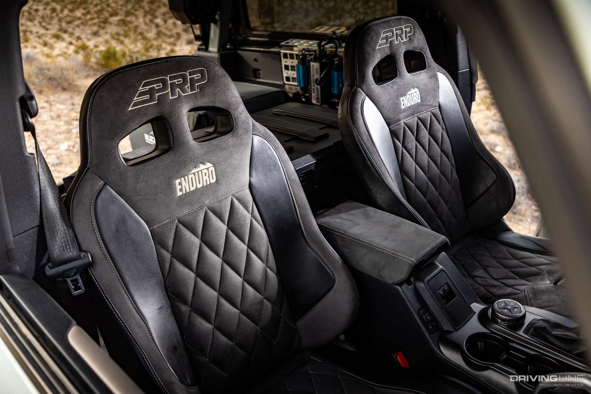 Custom PRP seats in a modified Ford Bronco