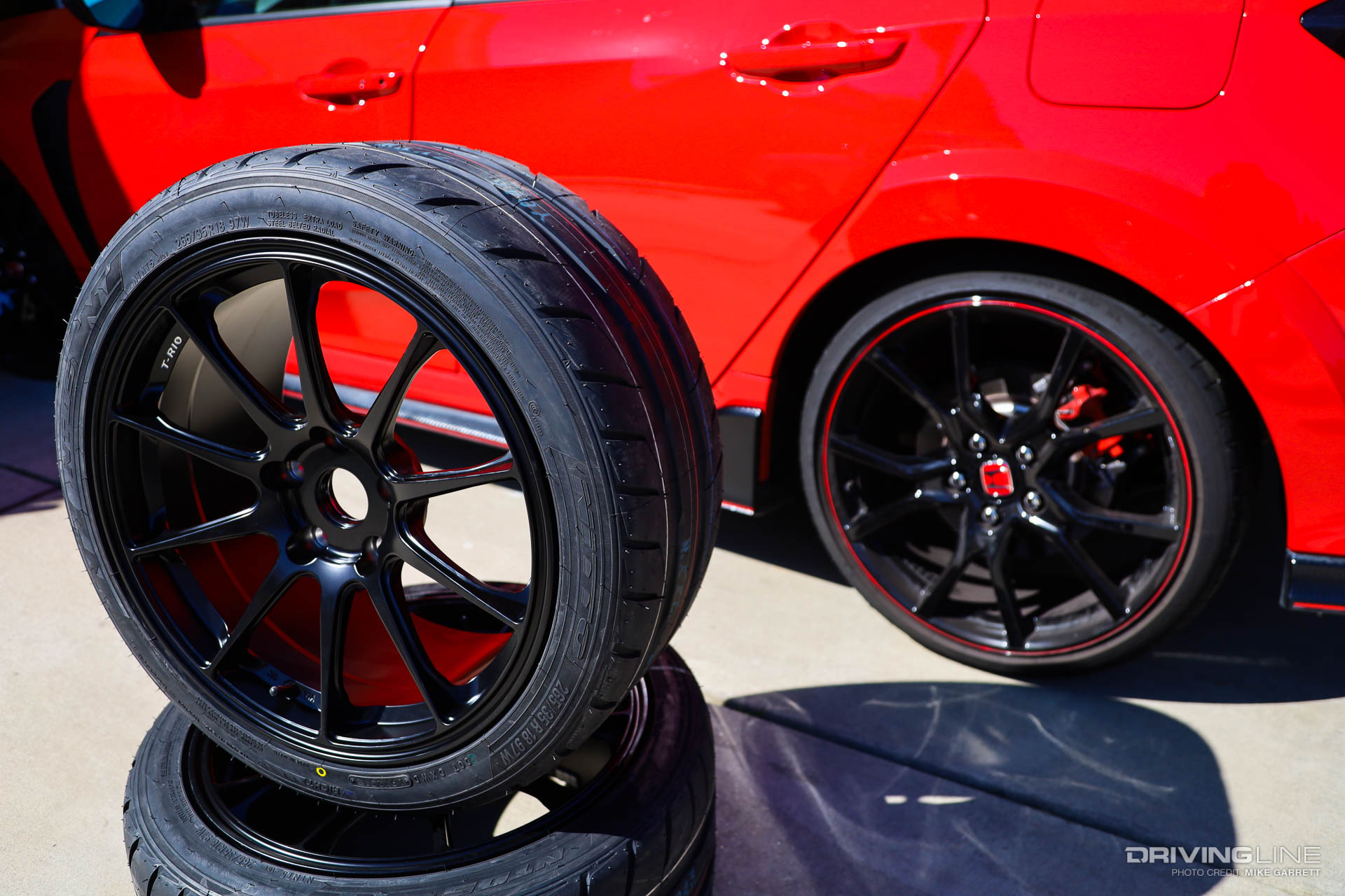 Honda Civic comparing two different Nitto tire sizes