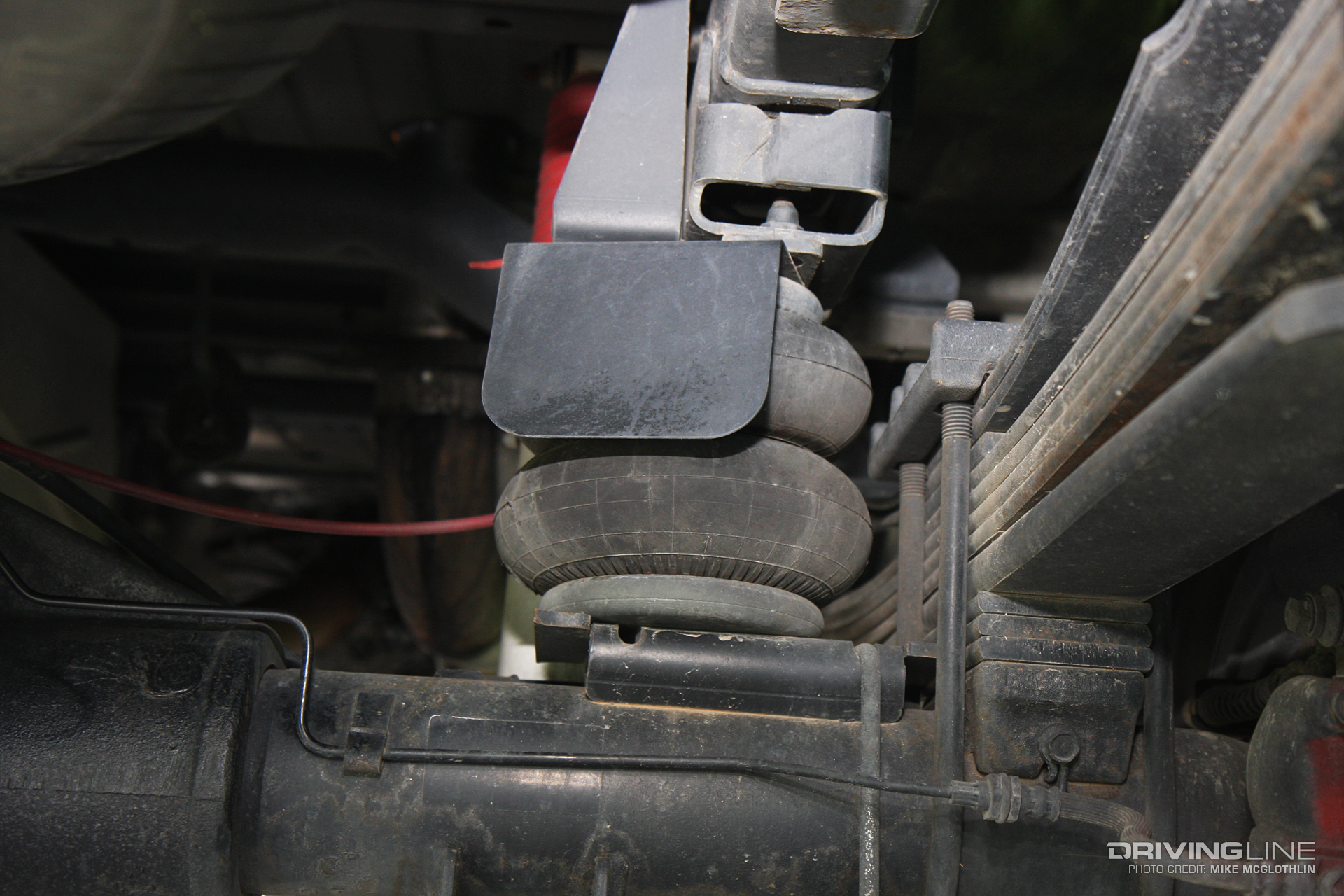 Air spring installed in Ram Pickup